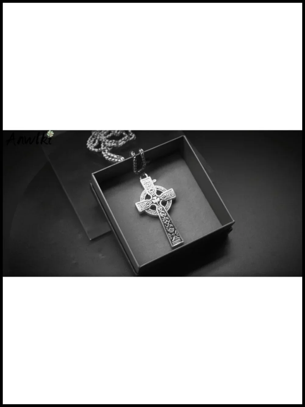 Celtic Cross Necklace Viking Crucifix Pendant Stainless Steel Chain Religious